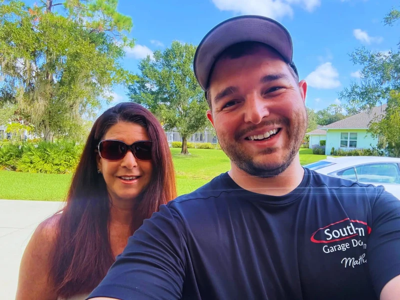 Matthew outside with a family member — respect begins with treating people as people